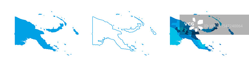 巴布亚新几内亚行政区划政治地图图片素材