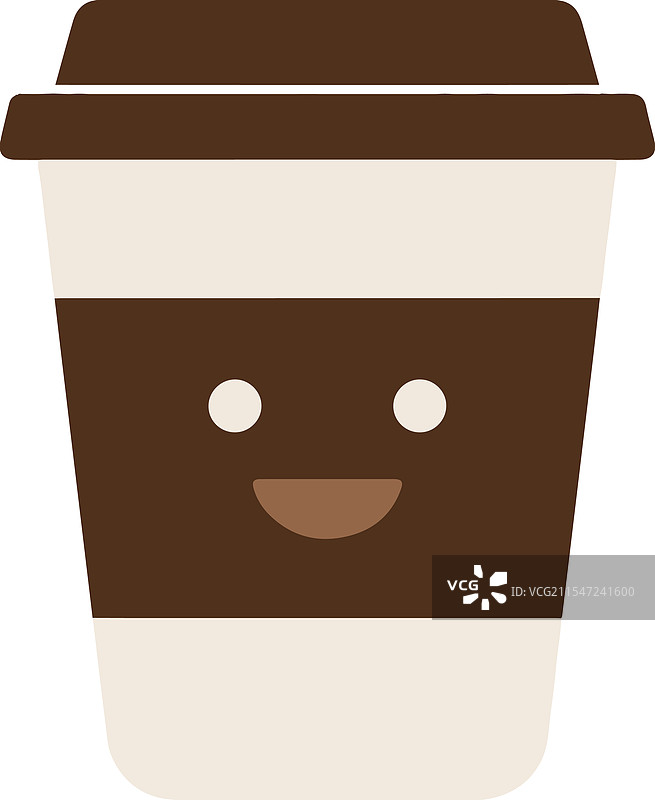 可爱搞笑的卡通纸杯咖啡图标图片素材