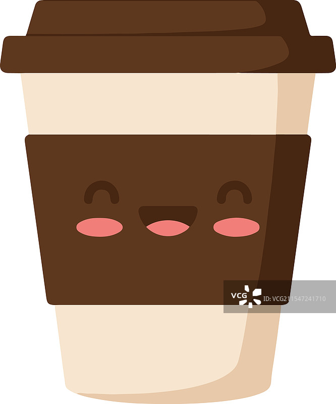 可爱搞笑的卡通纸杯咖啡图标图片素材