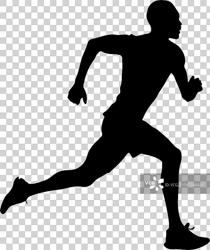 充满活力的跑步姿势的人影图片素材