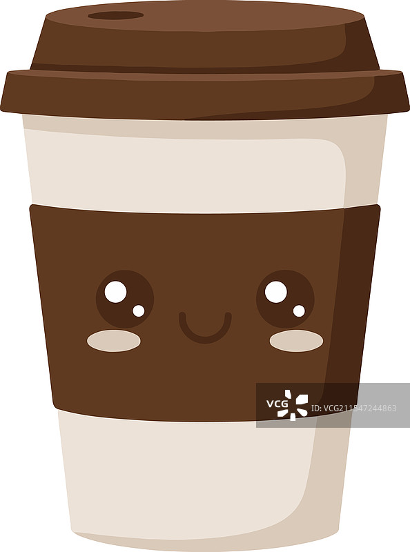 可爱搞笑的卡通纸杯咖啡图标图片素材