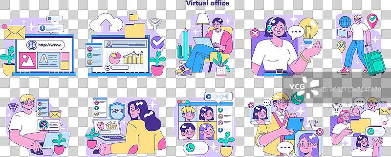 虚拟办公室平面图图片素材