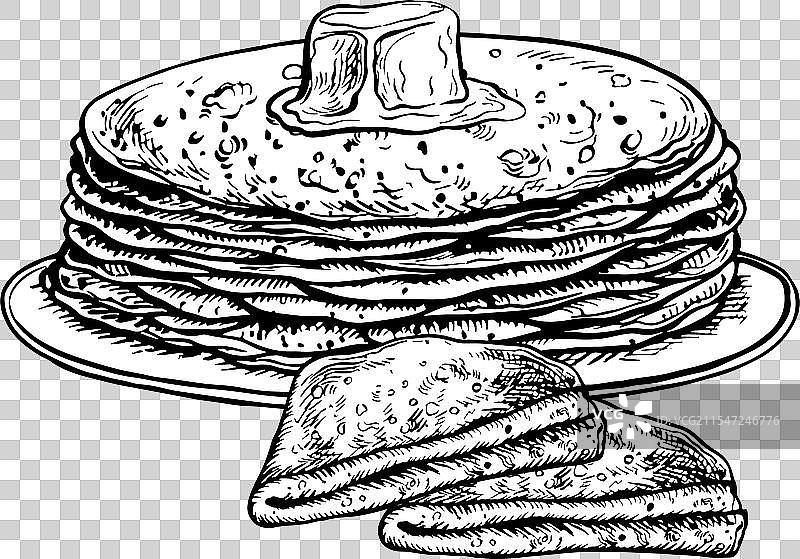 黄油煎饼的图形绘画图片素材