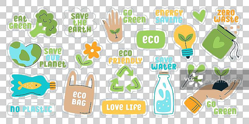 生态贴纸 零废弃符号 无塑料图片素材