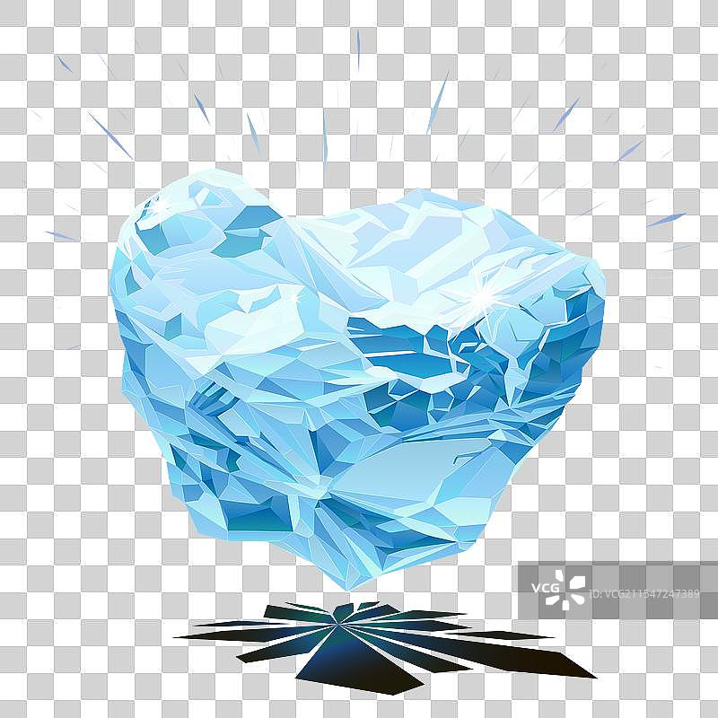 闪亮的天然粗糙浅蓝色钻石图片素材