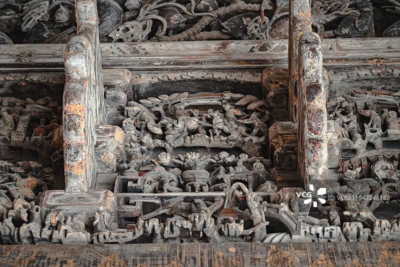 揭阳古榕武庙建筑雕花图片素材