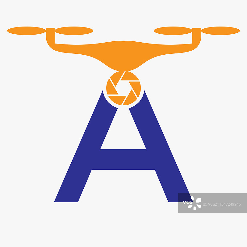 初始字母A的无人机标志，无人机技术标志图片素材