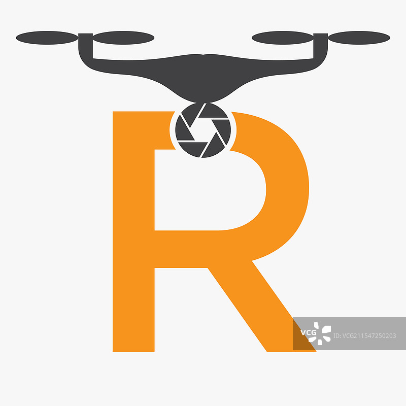 字母R的无人机标志，无人机技术标志图片素材