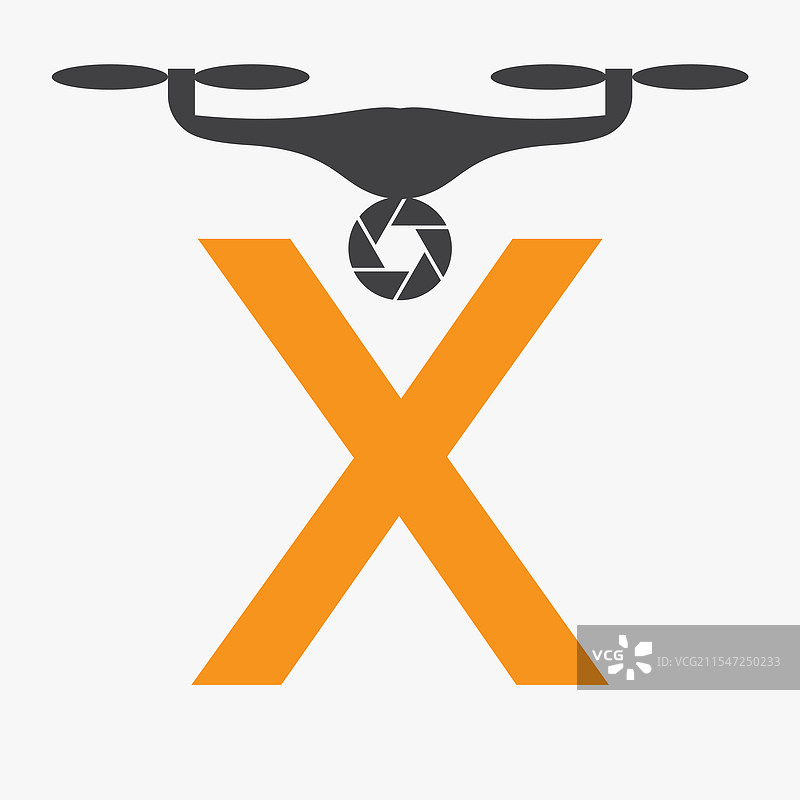 字母X无人机标志，无人机技术标志图片素材