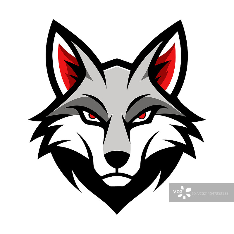 豺狼头部吉祥物标志艺术图片素材