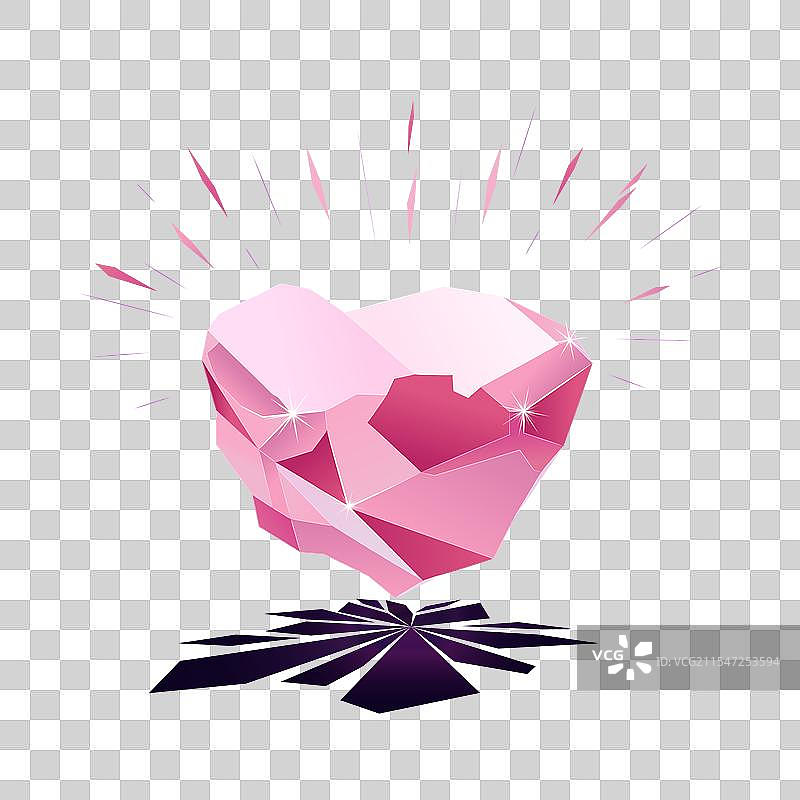 闪亮的天然粗糙粉色钻石图片素材