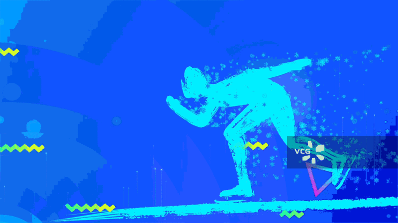 滑冰，冰雪体育项目抽象动画图片素材