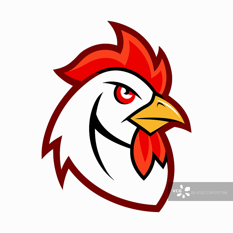鸡头吉祥物标志艺术图片素材