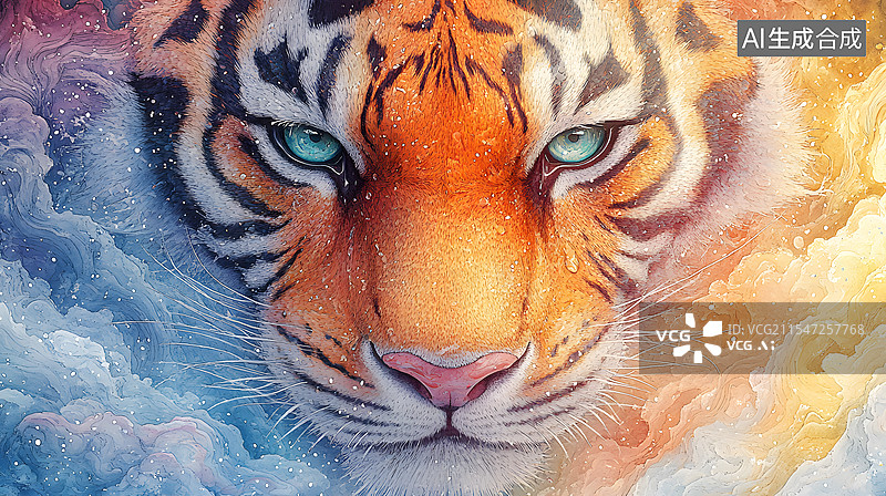 【AI数字艺术】老虎卡通插画图片素材
