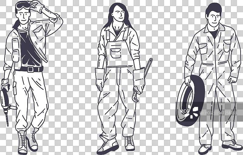 机械车间的平面图集图片素材