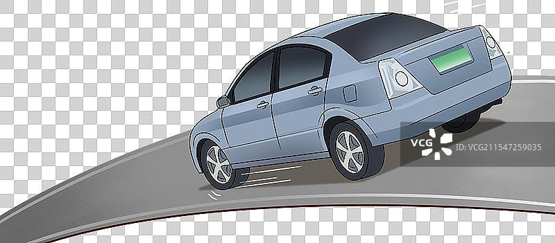 交通工具小汽车出行燃油车新能源轿车卡通资讯插画图片素材