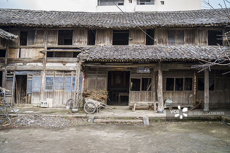 浙江南部古宅古建筑老房子民居，浙南丽水青田阜山乡，瓯南图片素材
