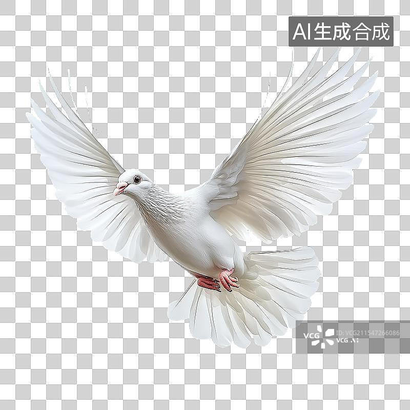 【AI数字艺术】免抠|展翅高飞的白鸽图片素材