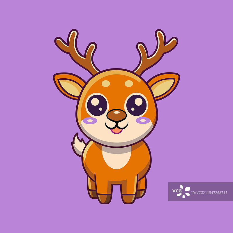 可爱的鹿卡通图标图片素材