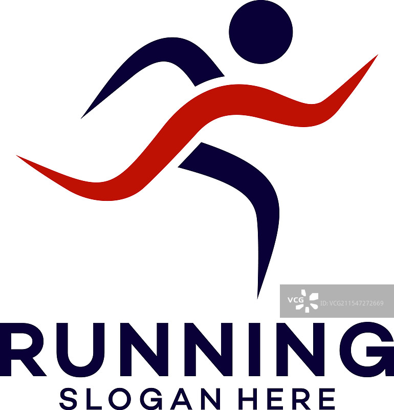 跑步者剪影与终点带图片素材