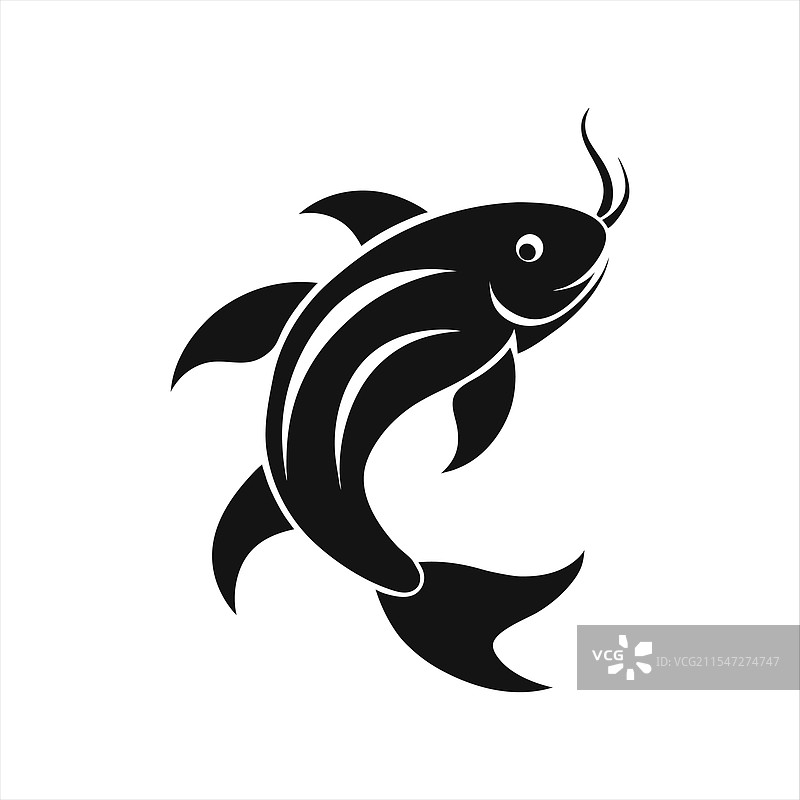 锦鲤鱼剪影图片素材