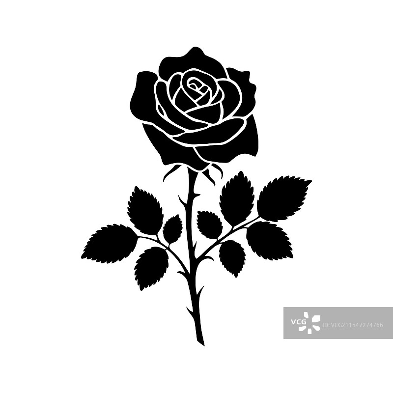 玫瑰剪影图片素材