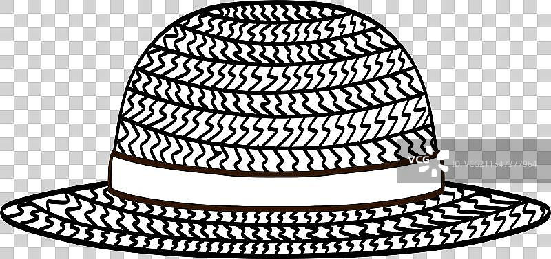 草帽农民帽卡通轮廓图片素材