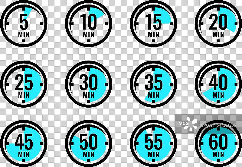 分钟计时器图标集图片素材