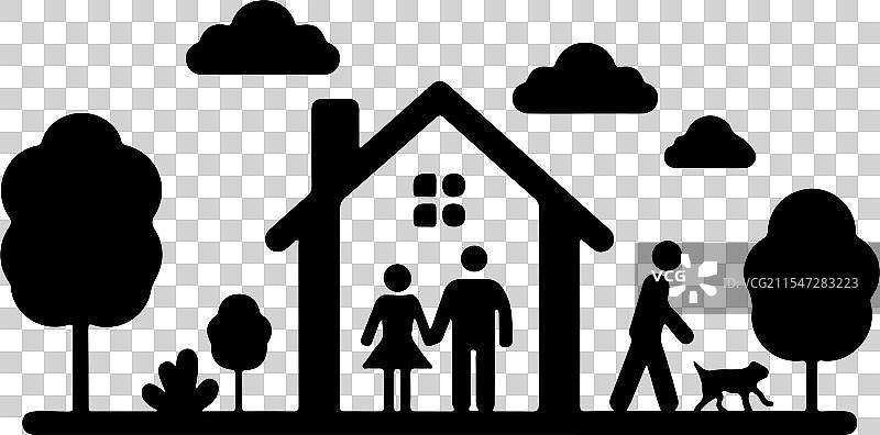 家庭图标的剪影图像图片素材