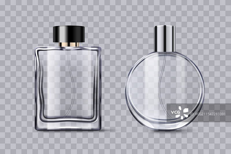 香水玻璃瓶模型套装图片素材