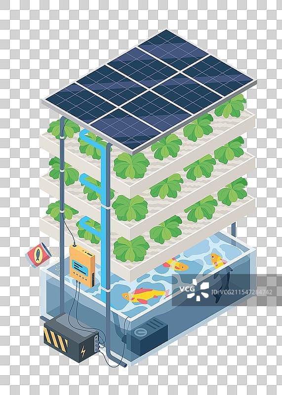 未来的水产农业等距图示植物食品图片素材