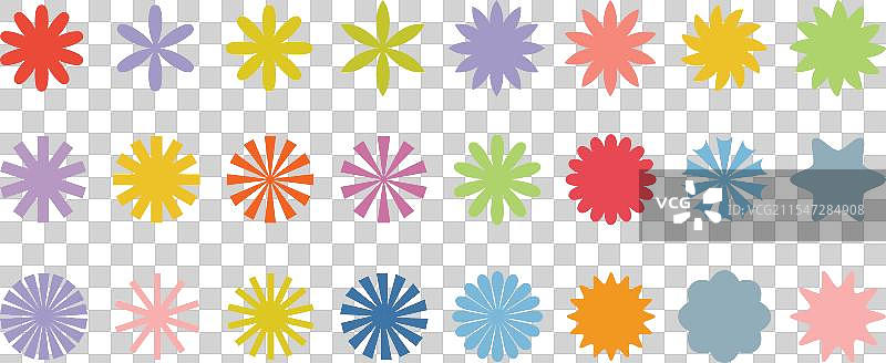 复古的彩色星爆形状徽章或标签图片素材