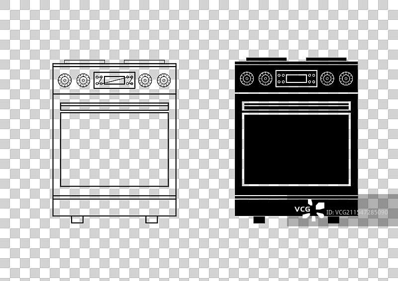 现代电炉的扁平化设计图标图片素材