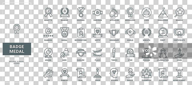 获奖者的奖状和奖牌证书图片素材