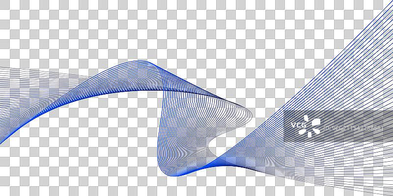 深蓝色背景上的蓝色波浪抽象设计图片素材