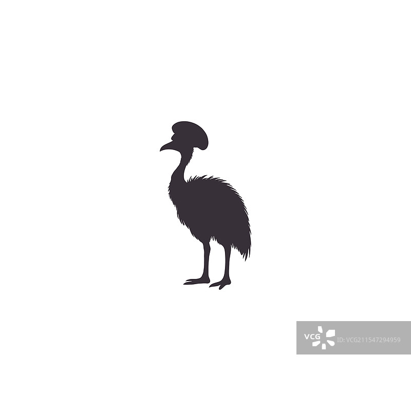 白色背景上的鸸鹋轮廓图片素材