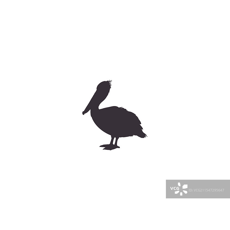 黑色鹈鹕剪影动物图标图片素材