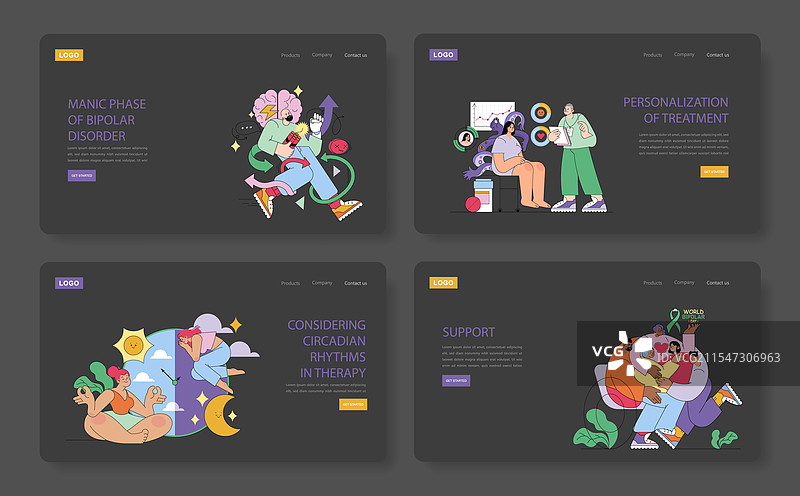 世界双相障碍日平面设计图片素材