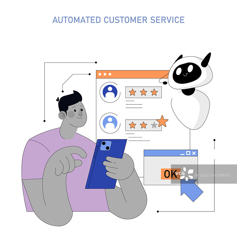 业务流程自动化扁平图图片素材