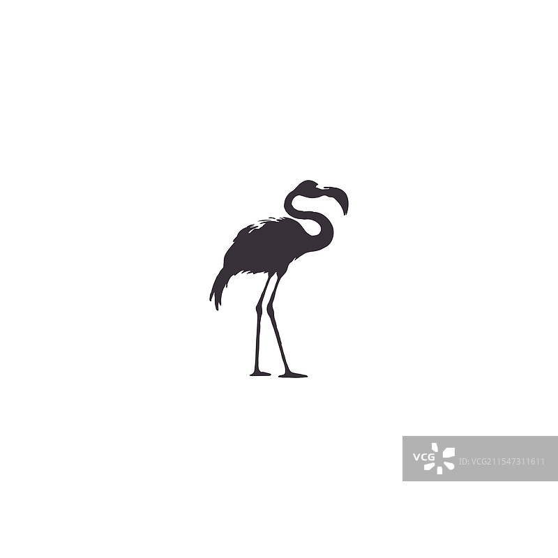 火烈鸟剪影设计6个捆绑文件图片素材