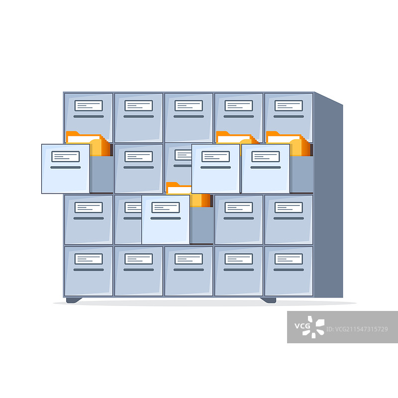 平面风格的办公柜图标图片素材
