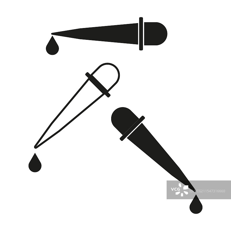 带有液体滴管滴落符号的滴管图片素材