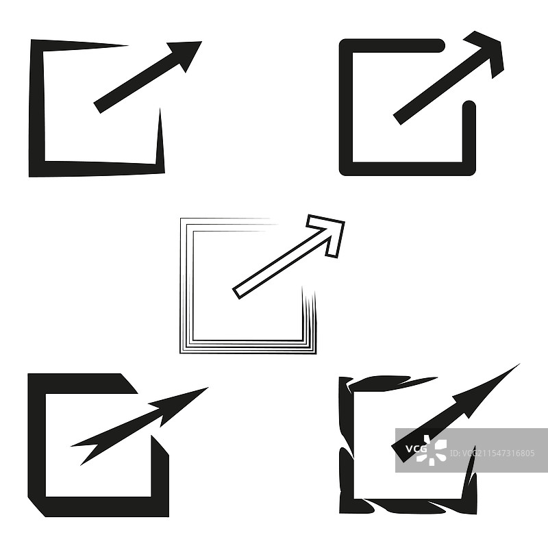 箭头图标集，向外指示的创意符号图片素材