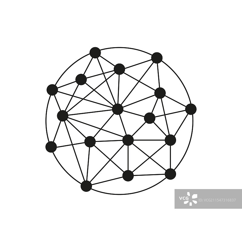 网络图标连接的节点全球系统图片素材