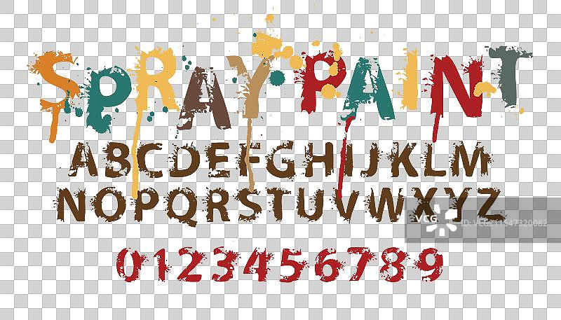 喷漆风格的粗糙字体字母表图片素材
