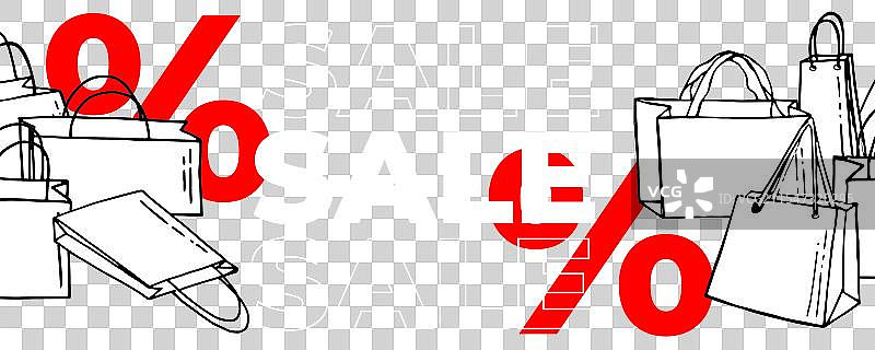 在线商店的大促销横幅设计图片素材