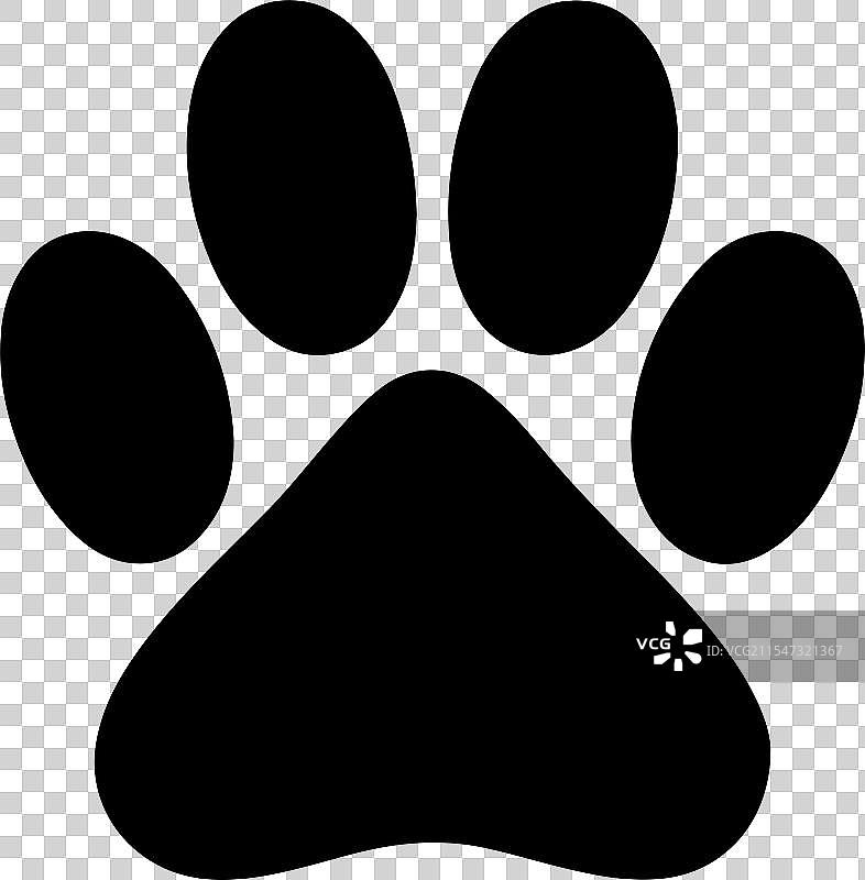白色背景上的简约猫爪轮廓图片素材