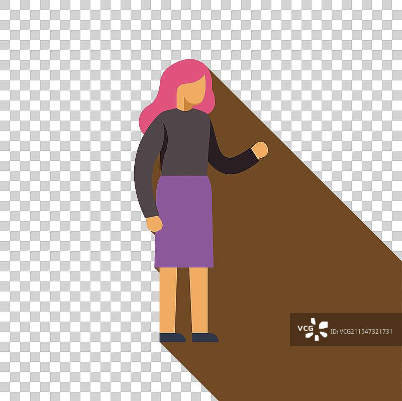 年轻女性用手势表达，粉色头发。图片素材