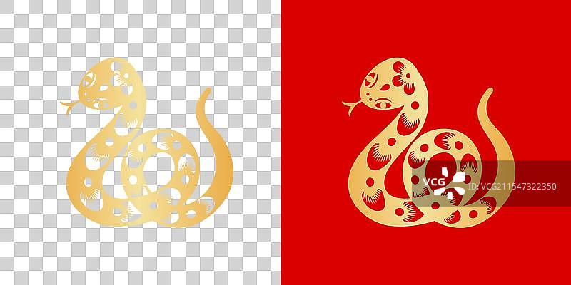 金色蛇年喜庆剪纸素材图片素材