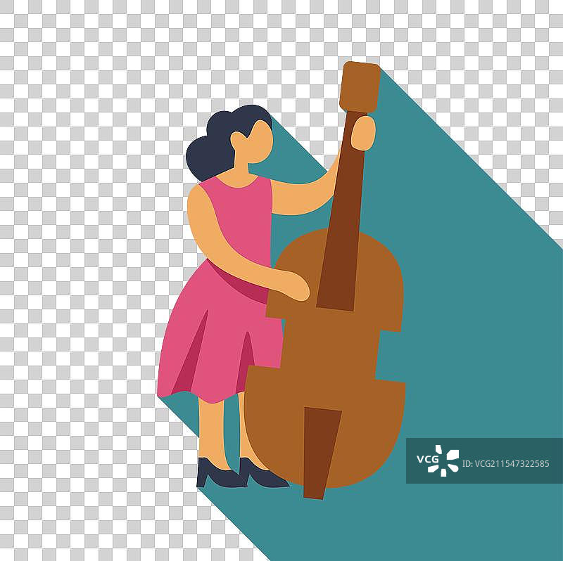 优雅地演奏低音提琴的音乐家图片素材